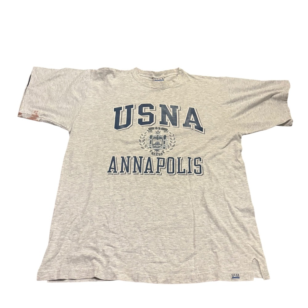 Gear for Sports USNA Annapolis T Shirt Mens XL Gray Vintage‎ 90s USA Cotton